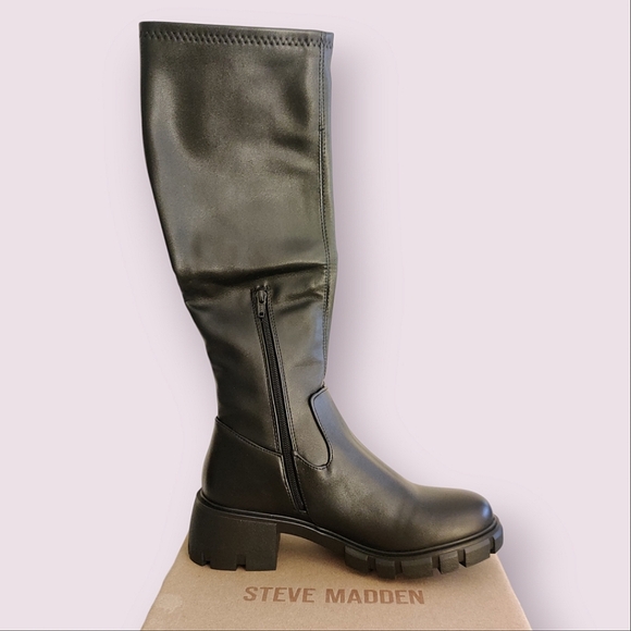 Steve Madden Black Higher Heeled Boots Size 10 - Picture 5 of 10